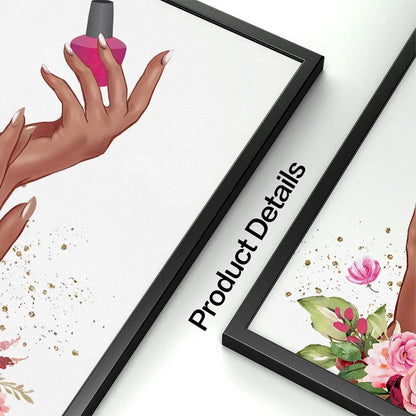 Wall Art Canvas Painting Flower Fashion Girl Lovely Hands Nail Polish Art Salon Decor Poster And Print Living Room Wall Pictures