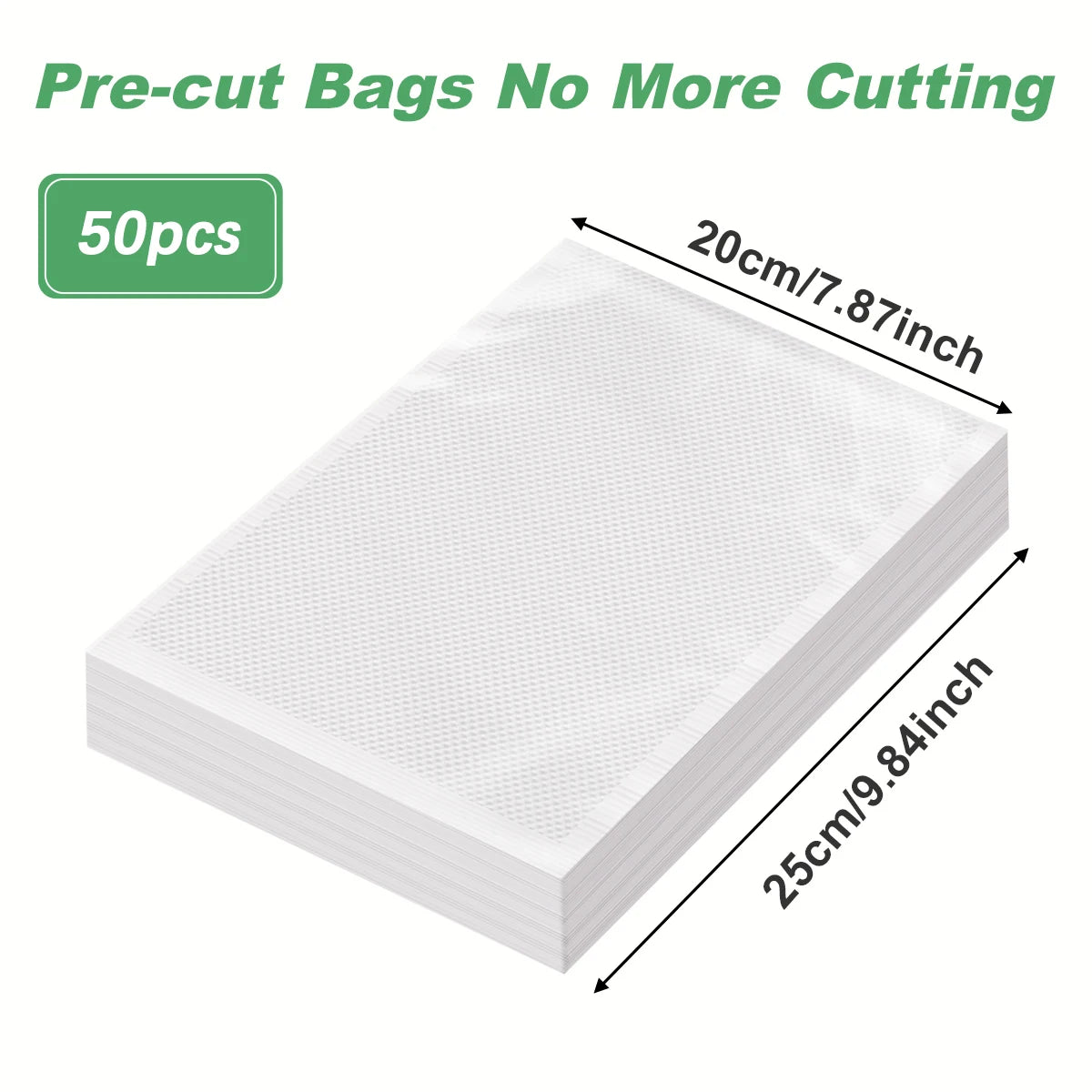 50pcs Vacuum Sealer Bags, Food Storage Pouches, Freshness Preservation for Kitchen, For Vacuum Sealer Machine Accessories