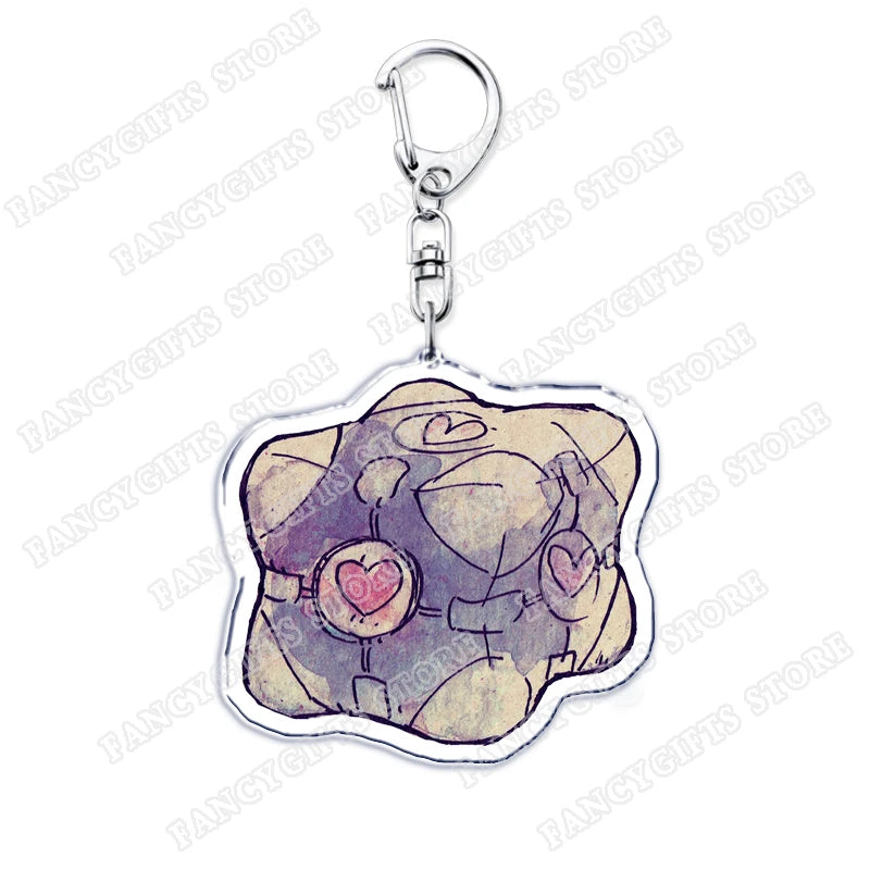 Popular Video Game Keychains for Accessories Bag Glados Aperture Laboratories Science Keyrings Jewelry Gamer Fans Gaming Gifts