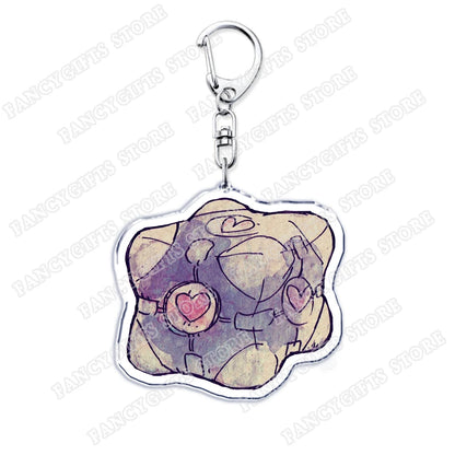 Popular Video Game Keychains for Accessories Bag Glados Aperture Laboratories Science Keyrings Jewelry Gamer Fans Gaming Gifts