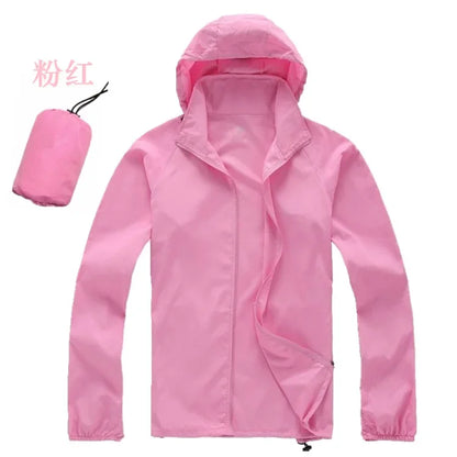 Outdoor Sport Windbreaker Thin Coat Unisex Waterproof Quick Dry Basic Jacket Sun Protection Ultra-light Hooded Jackets Men Women
