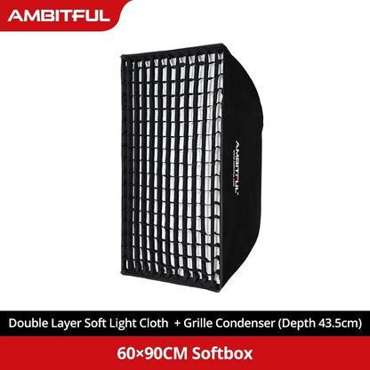AMBITFUL 60x90cm 22x90cm 30x120cm 35x160cm 95cm Rectangular Octagonal Honeycomb Grid Softbox for Bowens Studio Flash Softbox