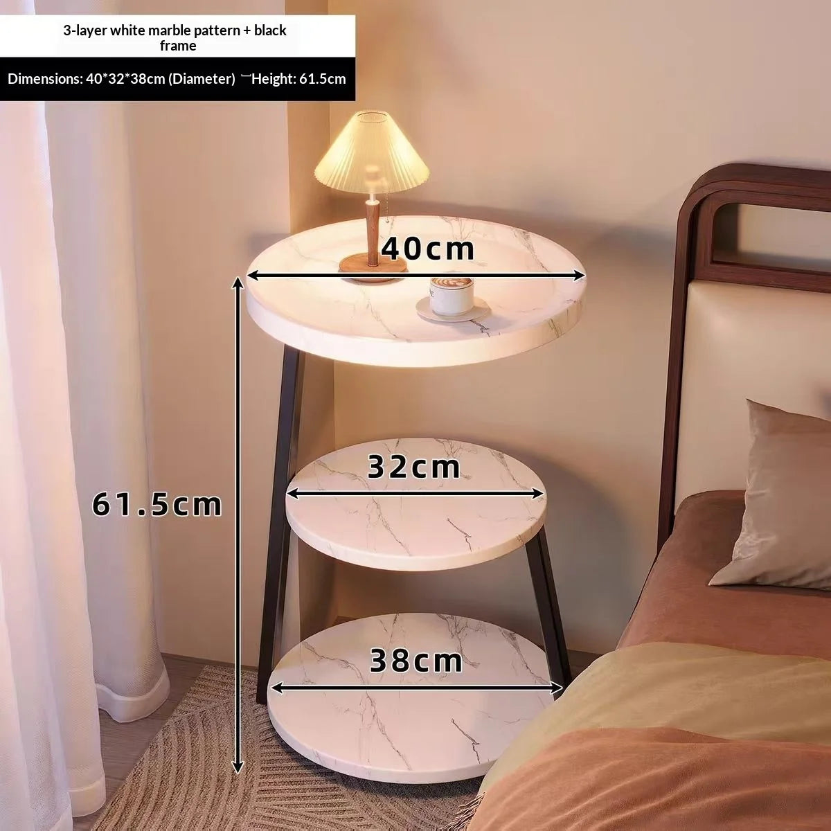 Coffee Table Vintage Multi Tier Small Round Side Table Bedside Nightstand Creative Designer Living Room Coffee Table Bedroom