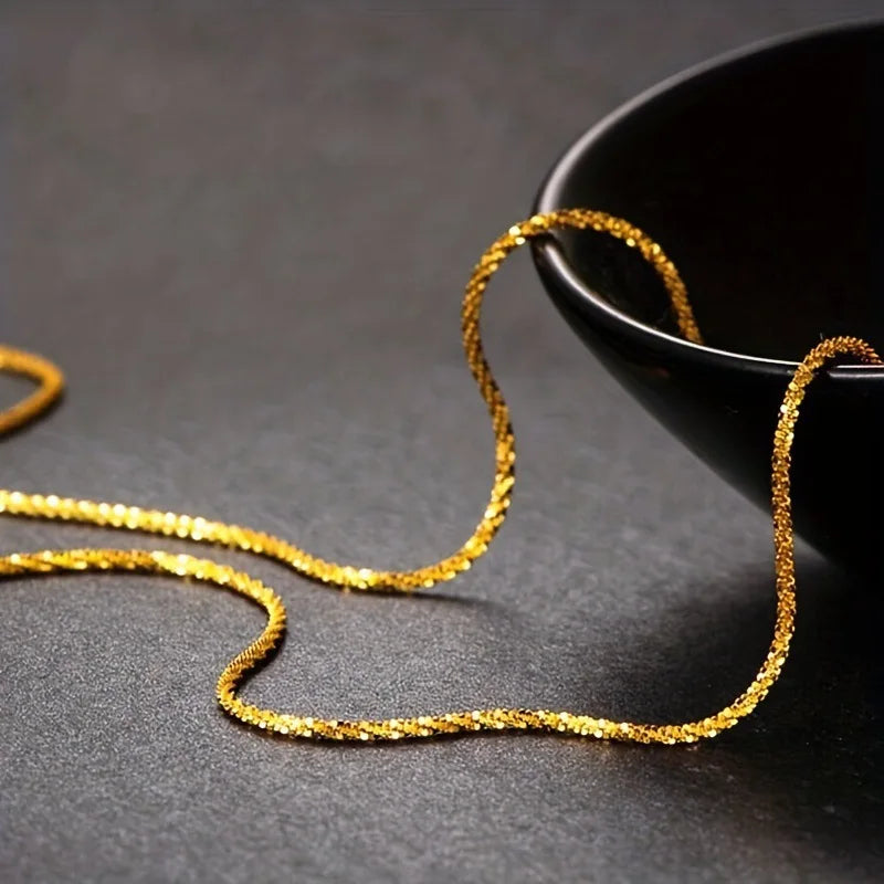 Shiny 14Kt Gold Color Bracelet Necklace for Women Fine Jewelry Bracelet Chain Necklace Fine Jewelry Gifts Not Fade