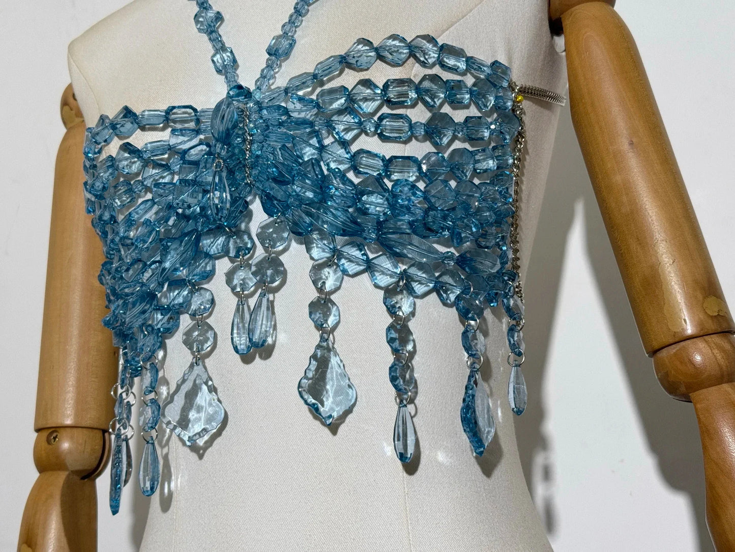 2025 New Women's Necklace Beaded Vest Hollow Out Top Jewelry Exaggerated Pearls Neck Bra Fashion Bra Women's Club Carnival