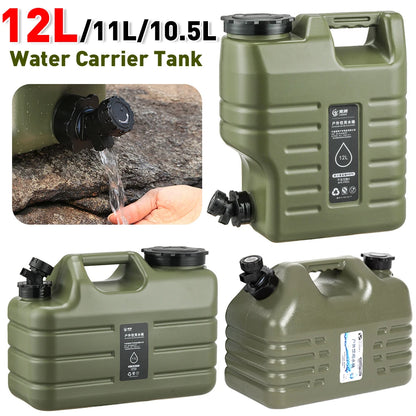 12/11L Water Bottle Camping Large Capacity Water Pouch With Detachable Faucet Food-Grade Car Water Tank Camping Fishing Bucket