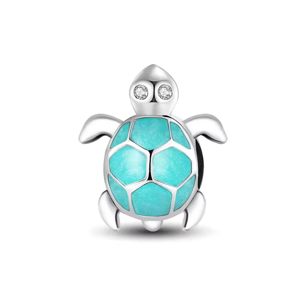 Blue Ocean Turtle Octopus Ship Talisman 925 Silver Beads, Suitable for Original Bracelets DIY Jewelry Women's Accessories Gifts