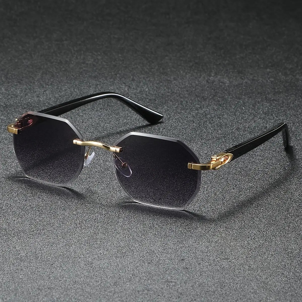 1PC Fashionable Design Sunglasses, Frameless, Suitable For Both Men And Women, Casual Wear, Holiday Use, Sturdy Glasses