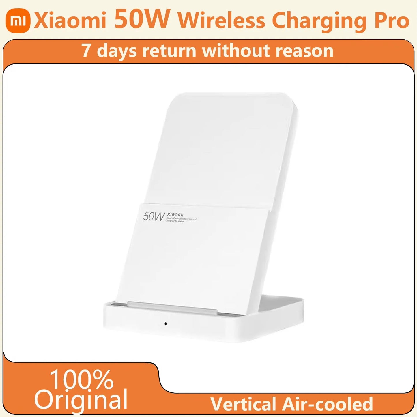 Original Xiaomi 50W Pro Vertical Air-cooled Wireless Charging Fast Charging Qi Stand for Xiaomi 14/13/12S Ultra/10