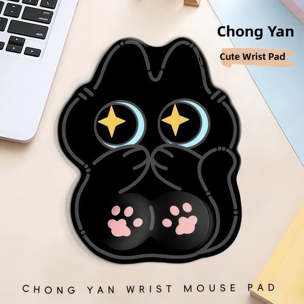 Big-eyed Cat Mouse Pad Non-Slip Comfortable Wrist Rest Typing Pad Soft Dirt-resistant Ergonomic Mouse Pad For Computer Office
