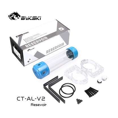 BYKSKI 150/260/200mm Length x 50MM Diameter Acrylic POM  Double Cylindrical Water-Cooled Tank Reservoir Cover CT-AL-V2/CT-POM-V2