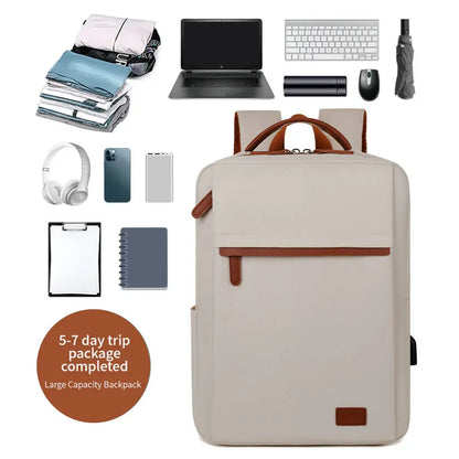 Fashionable and Simple Large-Capacity Backpack for Daily Commuting and Office Use