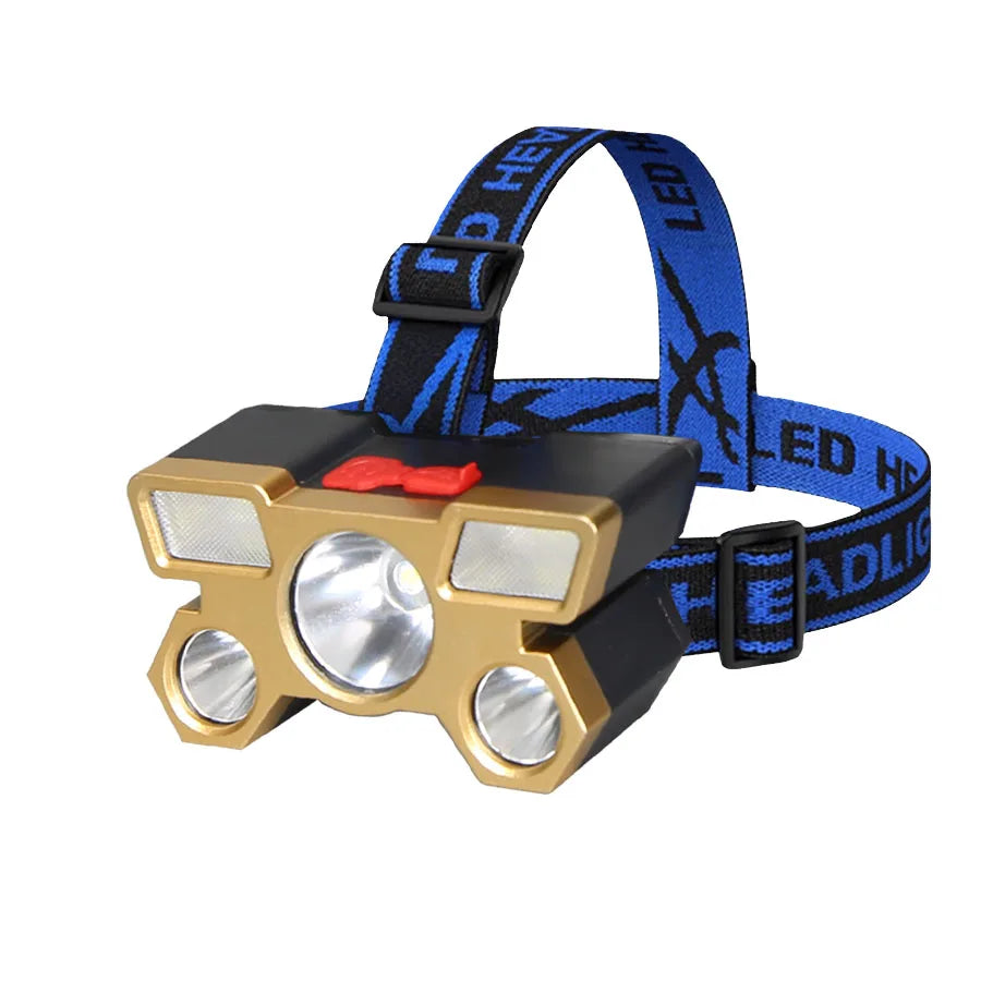 Powerful 5 LED Headlamp USB Rechargeable Headlamp Fishing Head Flashlight Waterproof Hunting Camping Outdoor Run Hiking Light