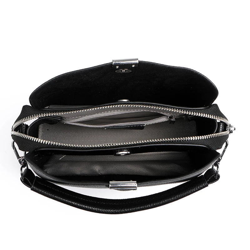 100% cowhide Bag Casual Women Hobos Handbags Bucket Bags New Women's Fashion Handbags Retro Solid Color Leather Shoulder wallet