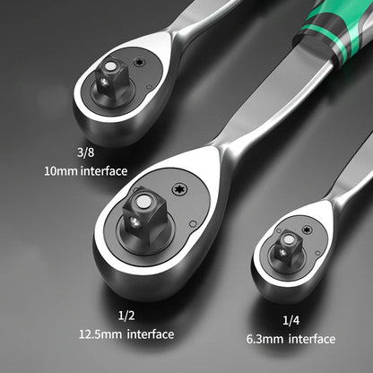 72 Tooth Ratcheting Wrench Set 1/4 3/8 1/2 Inch Auto Quick Repair Wrench Labour-Saving Ratchet Wrench Set Hand Tools