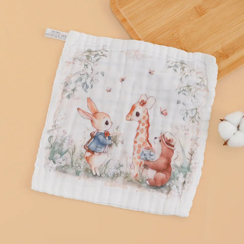 Baby Towels 100% Cotton Muslin Swaddle Cloths Highly Absorbent Soft Gauze Washcloths for Newborn Bath Face and Drool Care