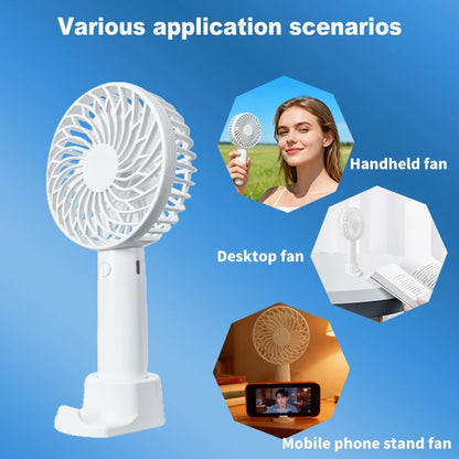 Portable handheld fan 16000RPM 6-speed mini fan USB fan phone holder indoor desktop fan