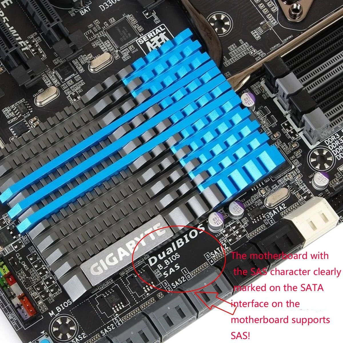 SAS SFF-8482 22Pin to SATA 7-Pin + 15-Pin Converter Adapter Card for SATA-Compatible SAS Hard Disk Drive Motherboard