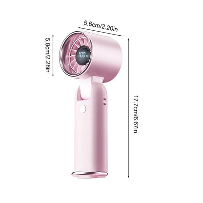 Portable Handheld Fan 100-Speed Low Noise Turbine Air Blower Foldable 3600mah USB Rechargeable Personal Fan For Home Office