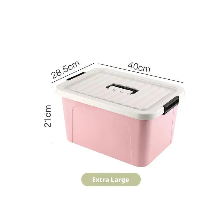 Plastic Storage Box with Cover Clothing Toy Organizer Baskets Multi-Purpose Colorful Stackable Containers Storage Bins Baskets