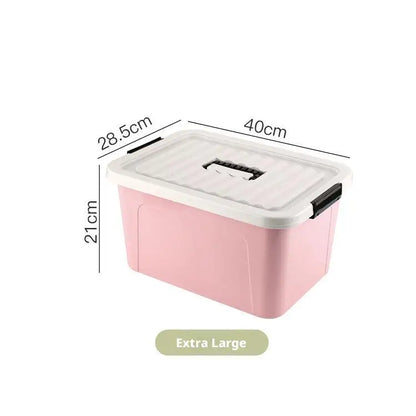 Plastic Storage Box with Cover Clothing Toy Organizer Baskets Multi-Purpose Colorful Stackable Containers Storage Bins Baskets