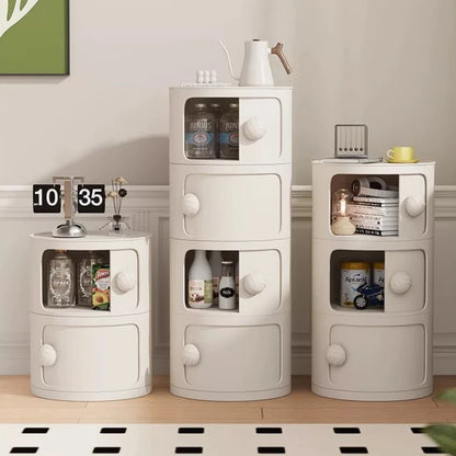 Modern Simple Home Bedroom Bedside Table Nightstands Creative Round Storage Locker Cabinet Nightstand Side Tables Furniture
