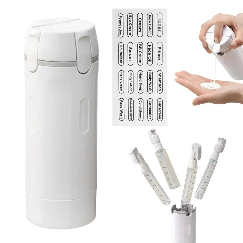 Travel Split Bottle Four In One Wash Bottle Portable Cosmetics Shampoo Storage Bottle Travel Fluid Container Portable Tool