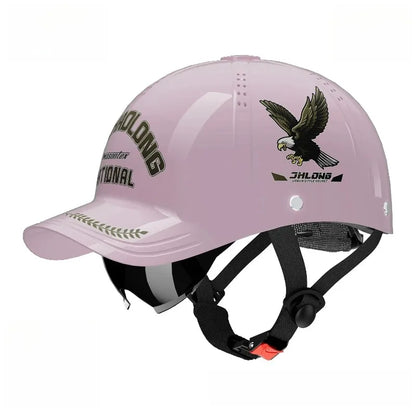 New motorcycle helmet sunshade, electric bicycle riding motorcycle breathable retro hard duckbill cap semi helmet fashionable