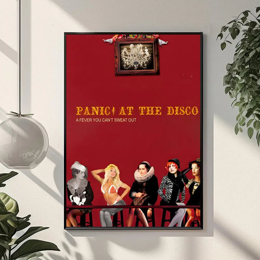 Rock Band P-panic At The Disco Painting Calligraphy HD Print Crease Art Photos For Living Room Home Wall Decor Canvas