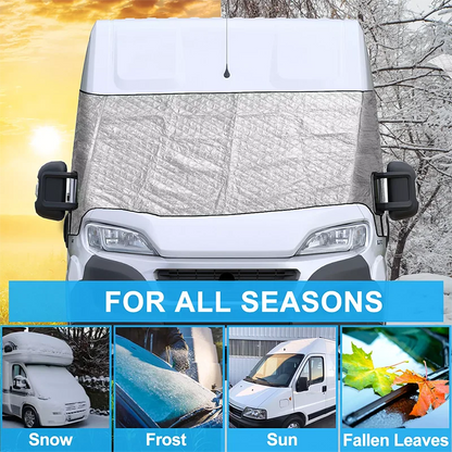 1PC For Fiat Ducato Peugeot Boxer Citroen Relay Motorhome Thermal Windscreen Screen Cover Wrap Black Out Blinds