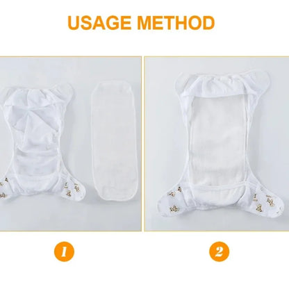 10Pcs Baby Diapers Reusable Washable Cotton Diaper Ecological Nappies Insert Cotton Cloth Breathable Absorbent Cloth Diapers