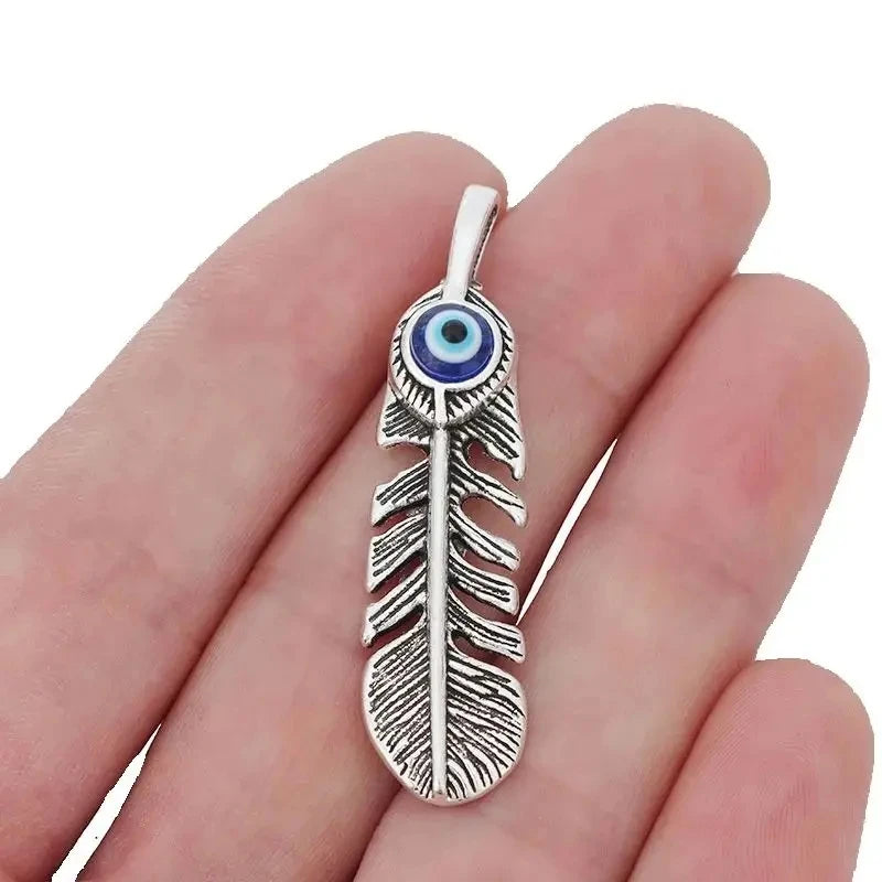 5pcs Antique Silver Color Large Tribal Branch Leaf Charms For DIY Fashion Necklace Jewellery Making Findings Accessories