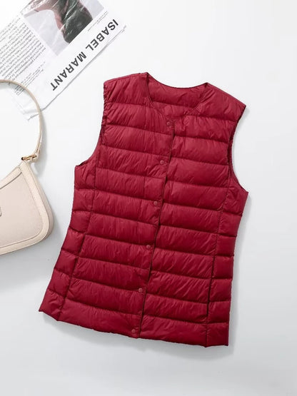 NewBang Women's Matt Fabric Waistcoat Warm Vests Ultra Light Down Vest Women Portable Warm Sleeveless Winter Liner