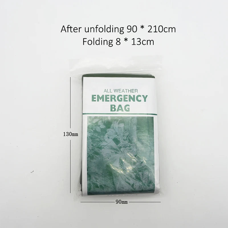 Sack for Camping, Hiking, Outdoor Adventures; Waterproof Mylar Sleeping Bag; Reusable Thermal Emergency Survival Gear.