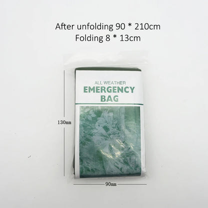 Sack for Camping, Hiking, Outdoor Adventures; Waterproof Mylar Sleeping Bag; Reusable Thermal Emergency Survival Gear.