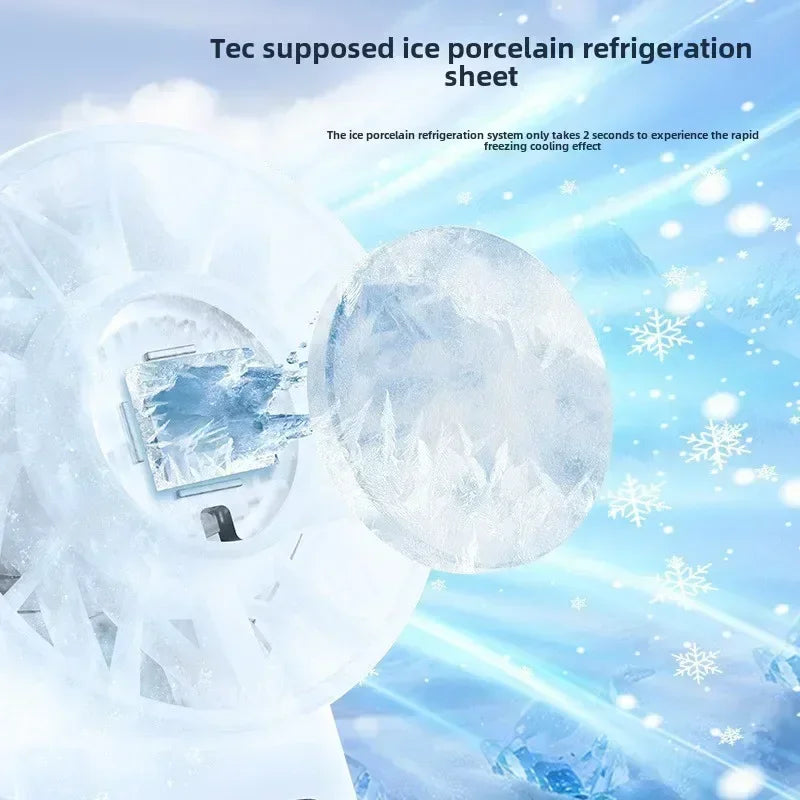 TINSOL Ice-cooling high-speed handheld fan 5200mAh portable mini fan, suitable for travel, camping, and outdoors
