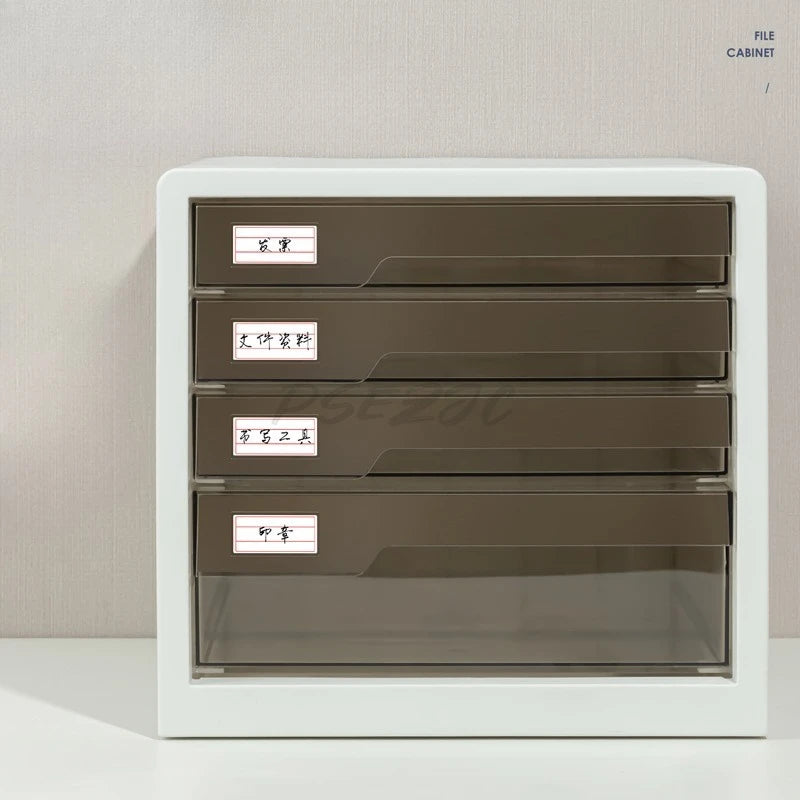 File Cabinet A4 Transparent Drawer Large Capacity Office Desktop Data Classification and Storage