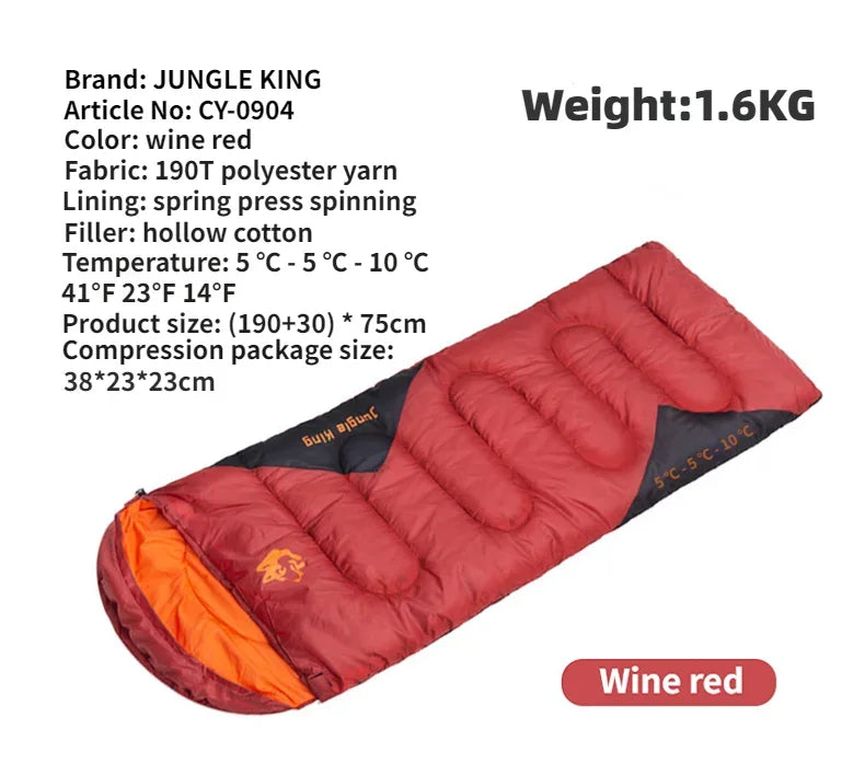 MOUNTAINHIKER JUNGLEKING Camping Sleeping Bag Ultralight Waterproof 4 Season Warm Envelope Sleeping Bags for Outdoor Hiking