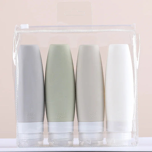 Travel Bottles for Toiletries 4 Pack  Travel Size Toiletries Containers Silicone Squeeze Bottles Toiletry for Shampoo Condition