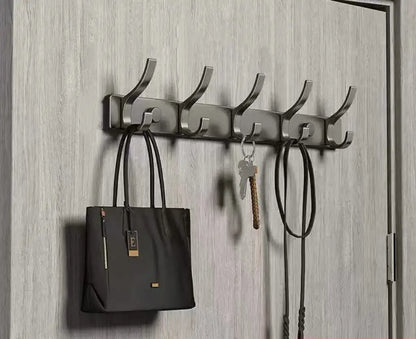 no drill Holes One Row Hangers Kitchen Towels Clothes Hats Toilet Towel Rack Storage Wall Mounted Door Back Rod Hook