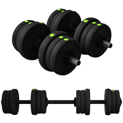 Sportnow Adjustable Dumbbell Set 2/3 in 1 20kg, Weight Set with Connecting Bar and Non-Slip Handle, Weights and Dumbbells