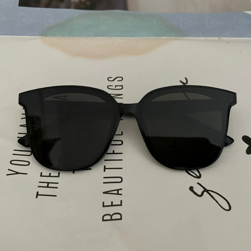 GAMBLE MONSHER Driving Sunglasses Women's UV Protection Large Small Faces Sunscreen Fashionable round Frame Glasses