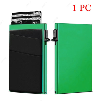 Rfid Credit Card Holder Men Thin Slim Mini Minimalist Wallets Luxury Metal Bank ID Cardholer Case Wallet for Men Choice Purses