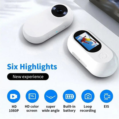 Action Camera Pet Collar Mini Camera Lightweight 0.96in HD Rechargeable Cam for Cat Outdoor Wide-angle Records Video Accessories