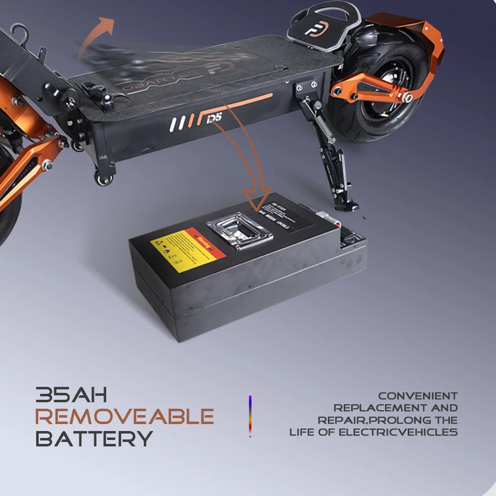 Latest Obarter D5 5000W Electric Scooter with 12inch Fat Tire On road Removeable battery e scooters