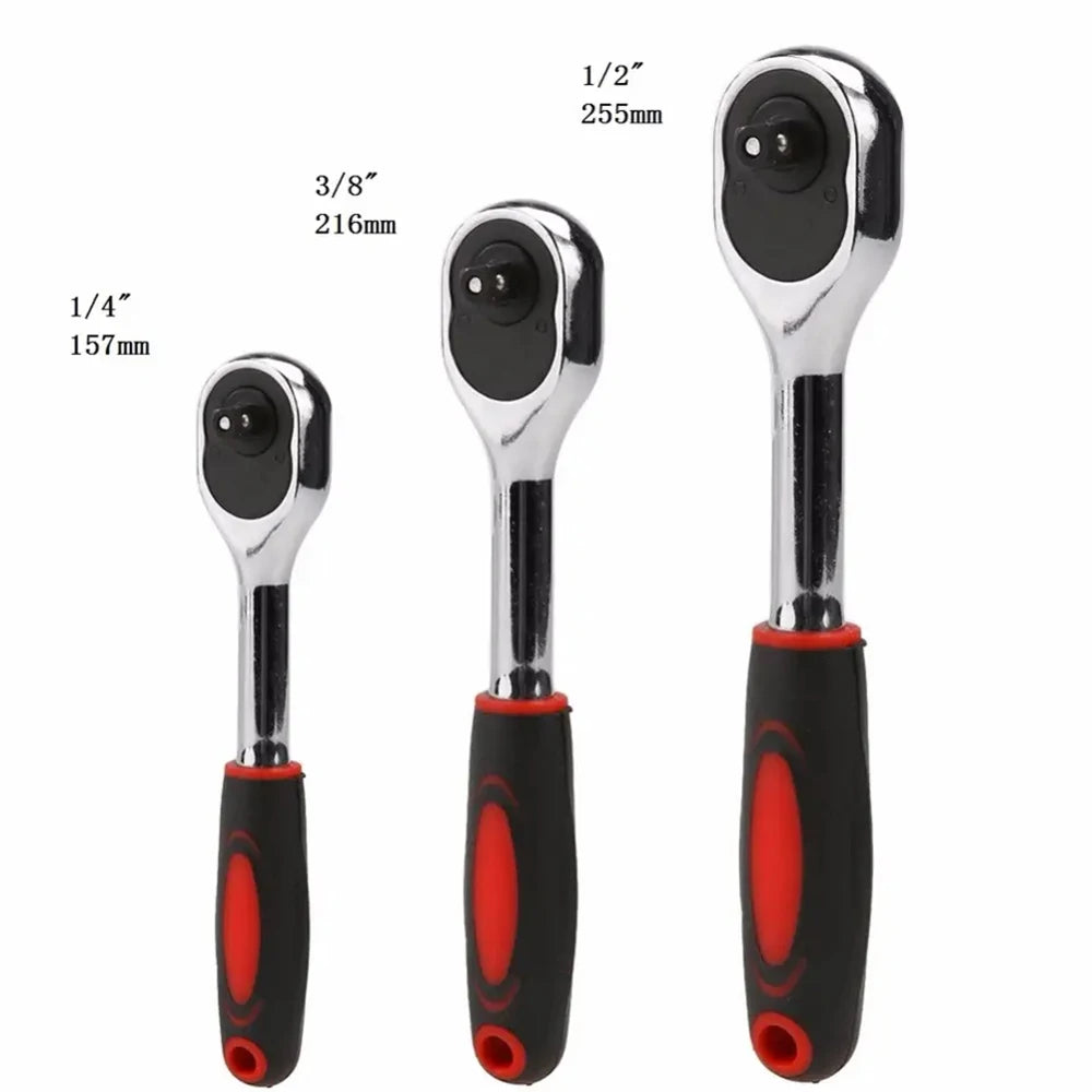 1/4 1/2 3/8 Inch Ratchet Wrench 24 Tooth Drive Ratchet Socket Wrench Tool Multi-funtion DIY Hand Tool Ratchet Handle Wrench