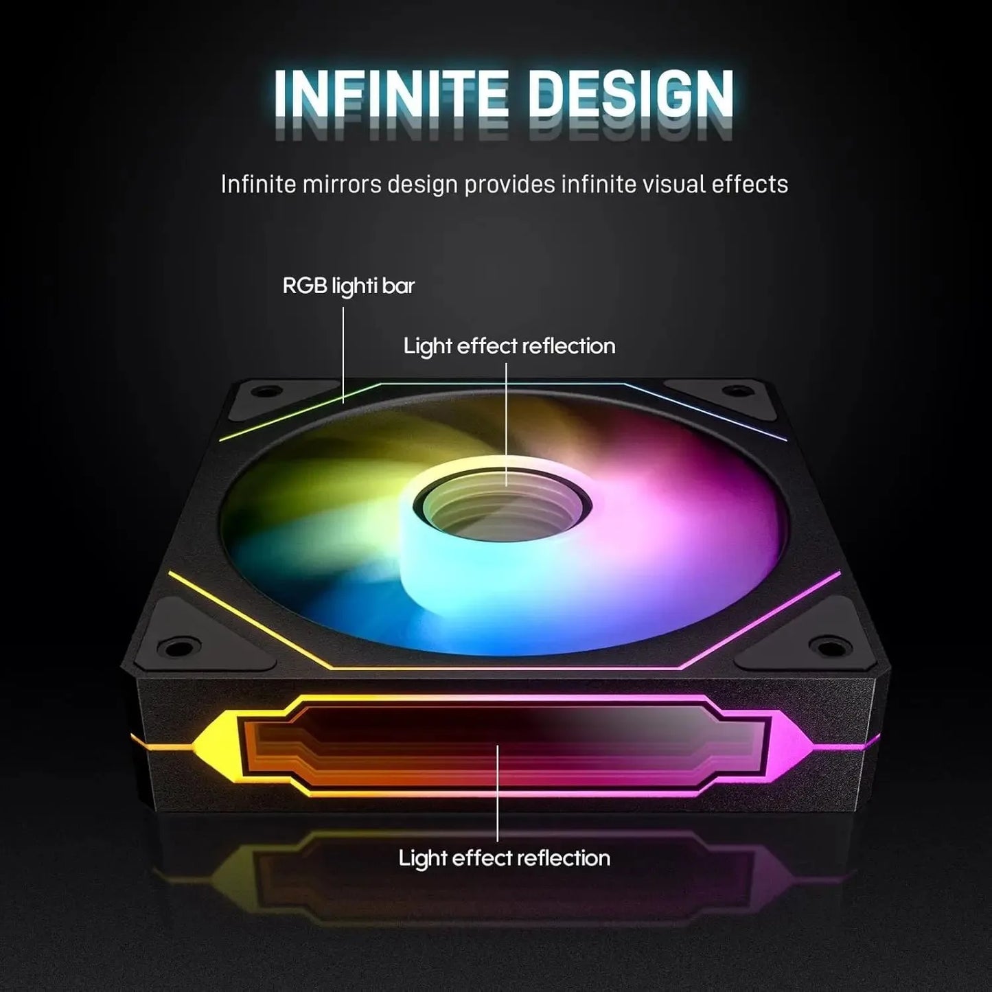 LDPCSJ 6 Pack 12cm 120mm Addressable ARGB Case Cooling Fans 4 Pin PWM Variable Speed 5V 3 Pin A-RGB Light Synchronization Fan Set with Included ARGB Controller Hub High Static Pressure Radiator Fans for ATX Gaming PC Liquid C