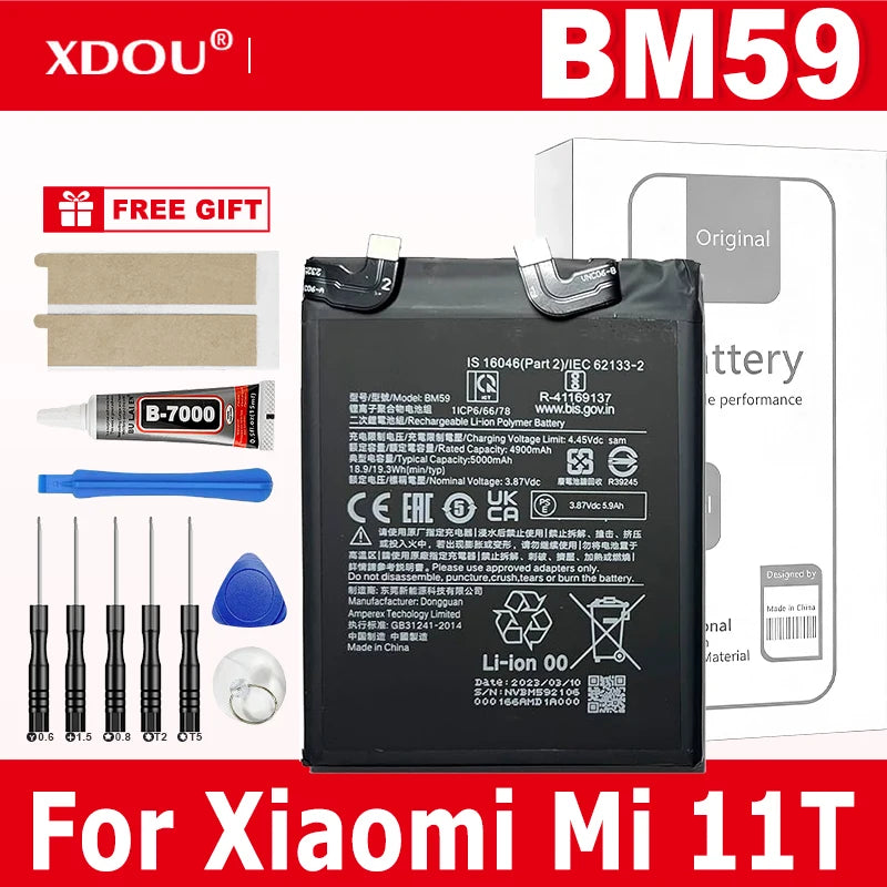 Brand New  Battery BM59 5000mAh For Xiaomi Mi 11T Phone Replacement Batteries
