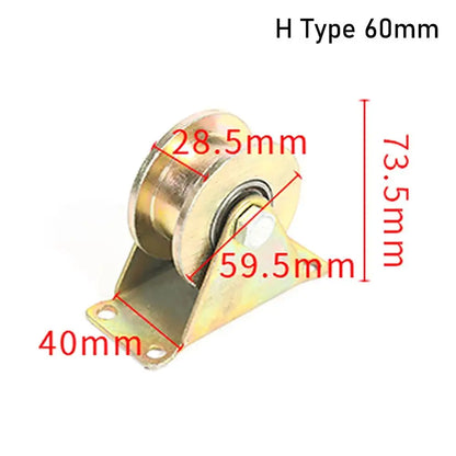 1Pcs Stainless Steel Home Hardware Rigid Caster Track Wheel Bearing Pulley U/V/H Shaped Plating Color Sliding Door Rollers