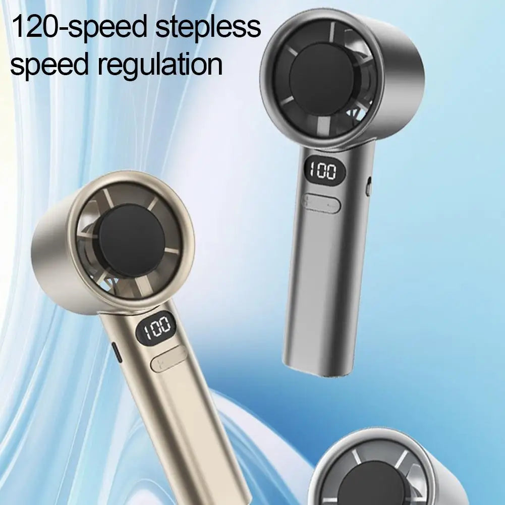 Portable Hand Fan 120 Wind Speeds Mini Bladeless Handheld Fan USB Rechargeable Personal Highspeed Fans Electric Eyelash Fan